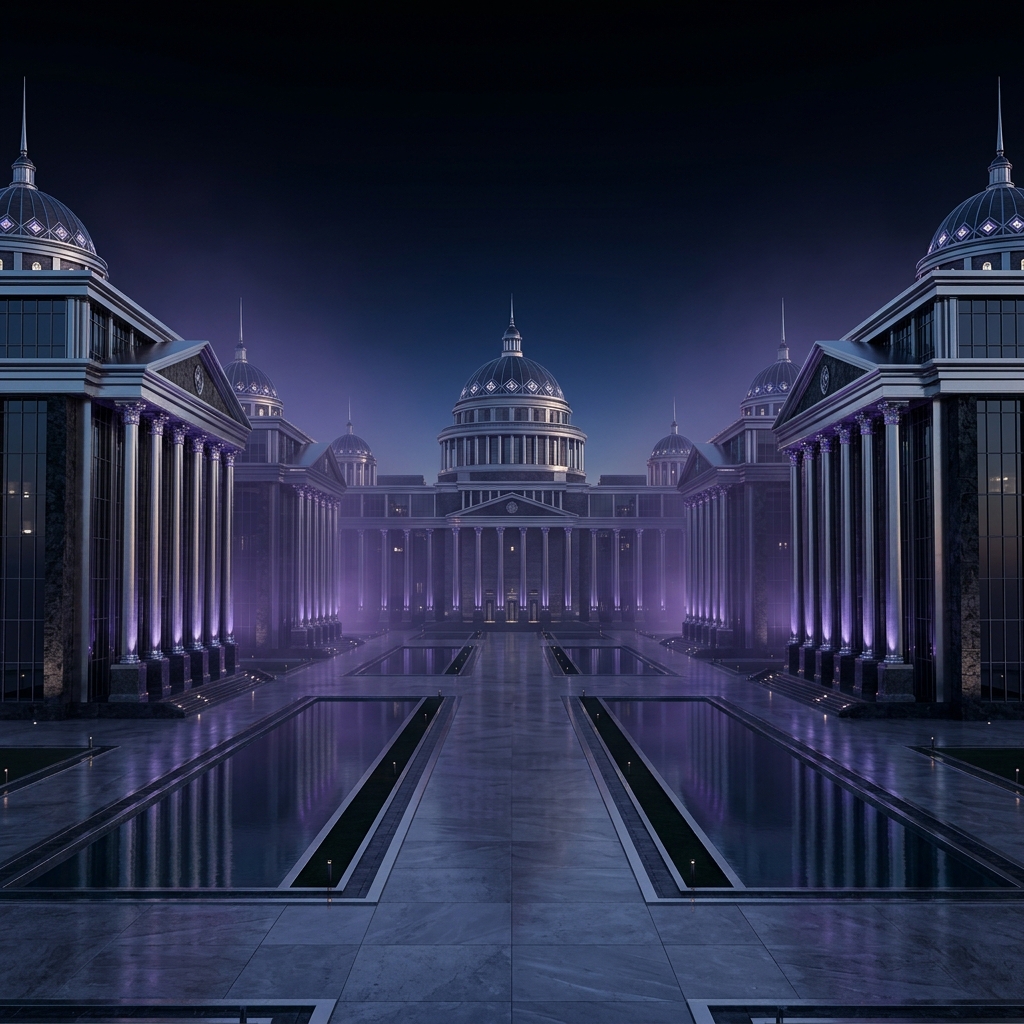 Sovereign architecture at dusk